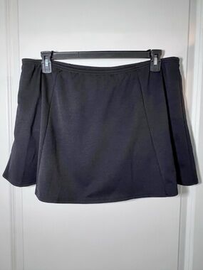 SUIT YOURSELF Black Swim Skirt Bottom Plus Size 22W Modest Skort Attached Brief